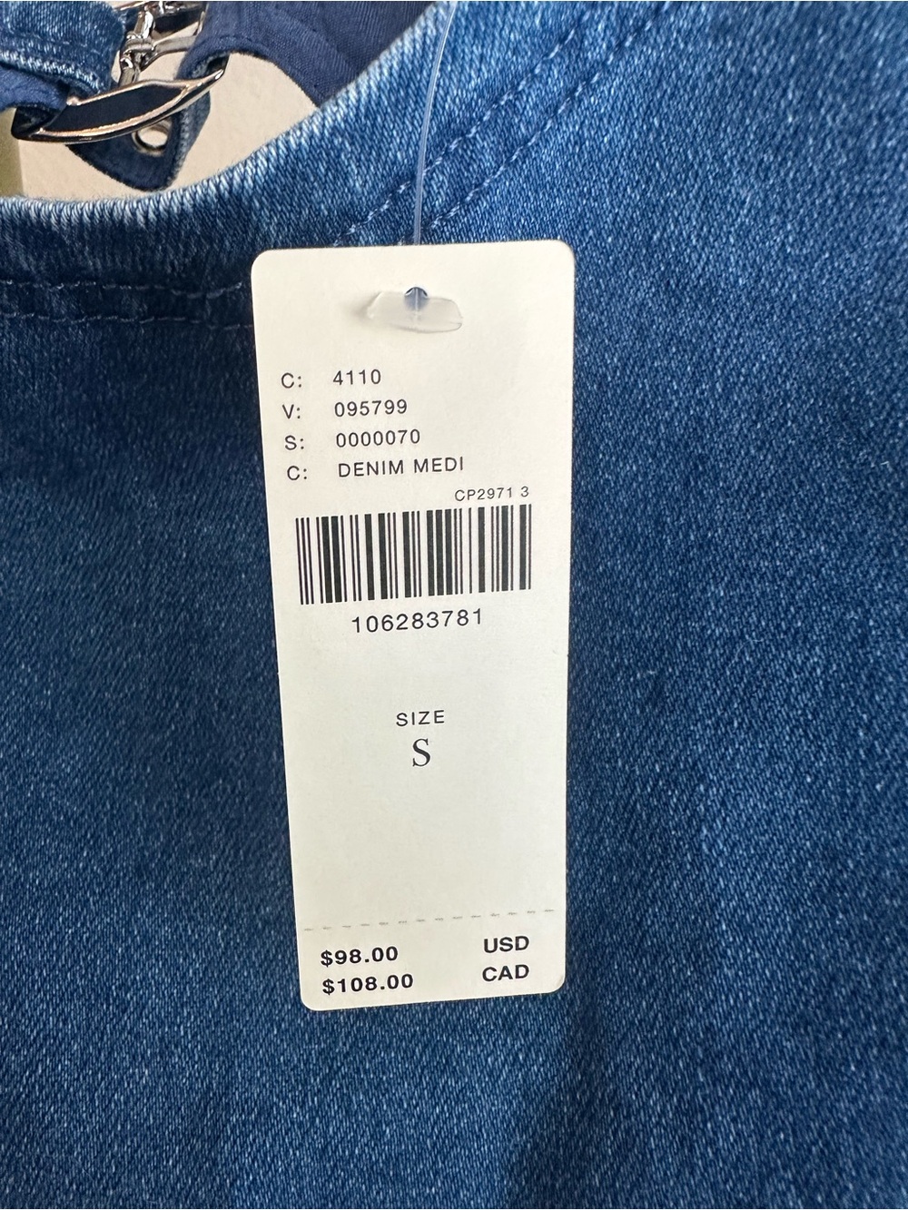 NWT Pilcro Blue Sleeveless Denim Peplum Top - Picture 6 of 8